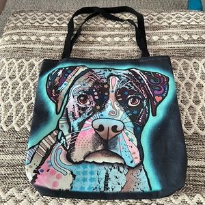 One Bella Casa 71847TT18P 18 in. Love Thy Boxer Polyester Tote Bag by Dean Russo